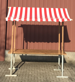 Marktkraam wit/rood 2,1 meter huren