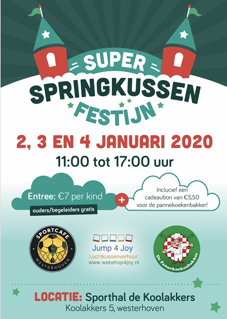 Indoor Springkussen Festijn tijdens de Kerstvakantie in Westerhoven