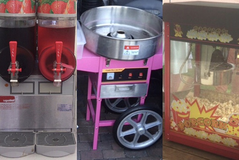 Suikerspin huren. Popcorn huren. Slush puppy machine huren