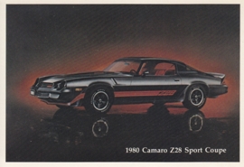 Camaro Z28 Sport Coupe,  US postcard, standard size, 1980