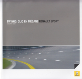 Twingo/Clio/Megane Sport brochure, 28 pages, 01/2009, Dutch language