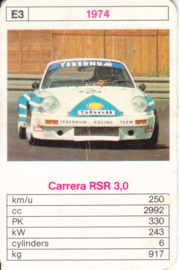 911 Carrera RSR 3.0 - 1974 - card # E3 - size 10 x 6,5 cm