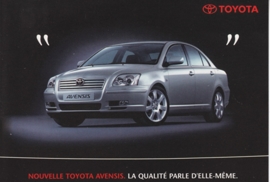 Avensis Sedan, A6-size rack card by Cart'Com, 04/2003, French language