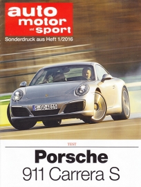 911 Carrera S roadtest reprint AMS (991 II), 8 pages, 01/2016, German