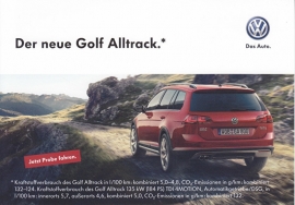 Golf Alltrack, A6-size postcard, German, 2015