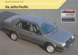 Jetta Pacific leaflet, A4-size, 2 pages, Dutch language, 12/1989, Belgium