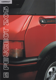 205 Cabriolet brochure, 8 pages, A4-size, 1991, Dutch language