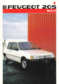 205 Multi Van brochure, 4 pages, A4-size, 1986, Dutch language