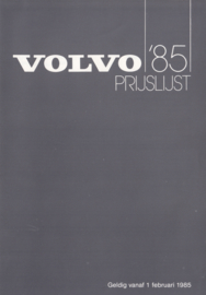 Program pricelist brochure, 8 pages, 1985,  Dutch language