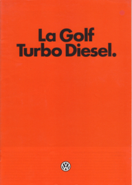 Golf Turbo Diesel brochure, A4-size, 8 pages, French language, 03/1982