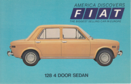 128 4-door Sedan, standard size, US postcard, 1973