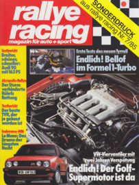 350i roadtest report Rallye Racing magazine, 6 pages, German language, 7/1985 *