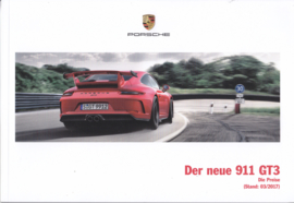 911 GT3 pricelist brochure, 68 pages, 03/2017, German