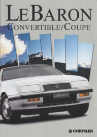 Le Baron Convertible/Coupe brochure, A4-size, 12 pages, 1990, Dutch language