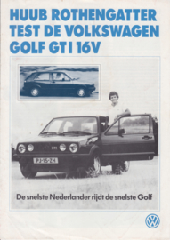 Golf GTI 16V roadtest reprint, 4 pages,  A4-size, Dutch language, 07/1986