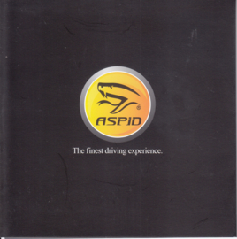 Aspid sportscar brochure, 8 pages, English language, about 2010, Spanish design