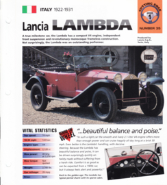 Lancia Lambda 1922 folder, 4 pages, number 35, Hot Cars series, # 12036