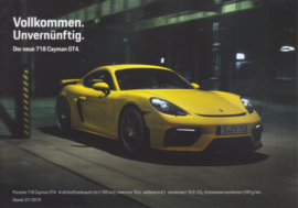 718 Spyder & Cayman GT4 models,  A6-size set with 6 postcards and cover, 07/2019, German text