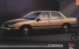 Corsica Sedan, US postcard, standard size, 1988