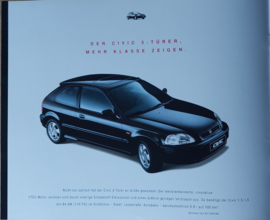 Civic model range brochure, 12 pages, large size, German, 8/1995