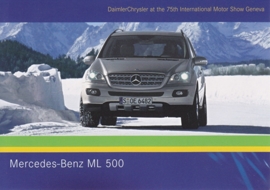 Mercedes-Benz ML 500, A6-size postcard, Geneva 2005