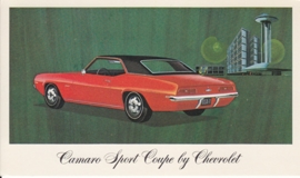 Camaro Sport Coupe, US postcard, standard size, 1969