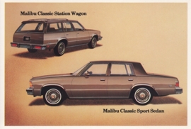 Malibu Classic Sedan & Wagon,  US postcard, standard size, 1981