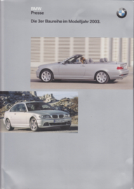 BMW 3-Serie Coupe/Cabriolet/Compact, press kit with photo's, CD-Rom & text sheets, English, 2/2003