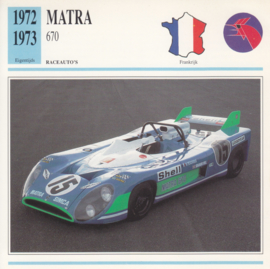 Matra 670 card, Dutch language, D5 019 06-18