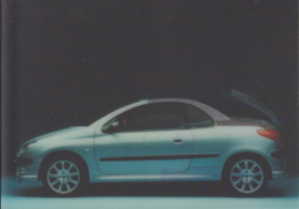 206 CC [Coupe/Cabriolet] 3D postcard, A6-size, 2000, English language