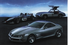 Mercedes-Benz Vision SLR with others, A6-size postcard, NAIAS 1999, English