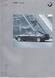 BMW 7-Series press kit with book, sheets & CD-Rom with photos, Dutch, 10/2001