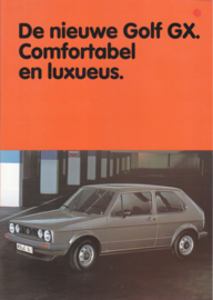 Golf GX brochure, A4-size, 4 pages, 1983, Dutch language