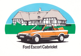 Ford Escort Cabriolet by Karmann, large oval sticker, 16,5 x 12 cm