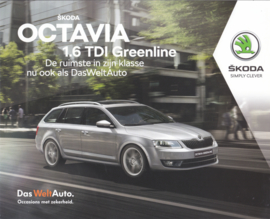 Octavia 1.6 TDI Greenline brochure, 4 pages, Dutch language, 2019