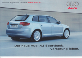 A3 Sportback postcard, A6-size, German language, 12/2004, Austria