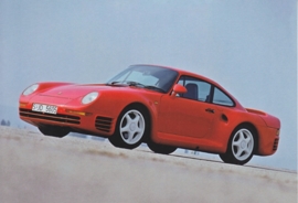 Porsche 959 - 1986, A6-size postcard, factory-museum issue, German