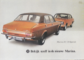 Marina II 1.8 4-Door Special brochure, 4 pages, A4-size, 1976, Dutch language