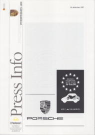 Porsche 1998 Press Kit Brussels, press sheets, D'Ieteren issued, Dutch