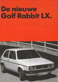 Golf Rabbit LX brochure, A4-size, 4 pages, 3/1983, Dutch language