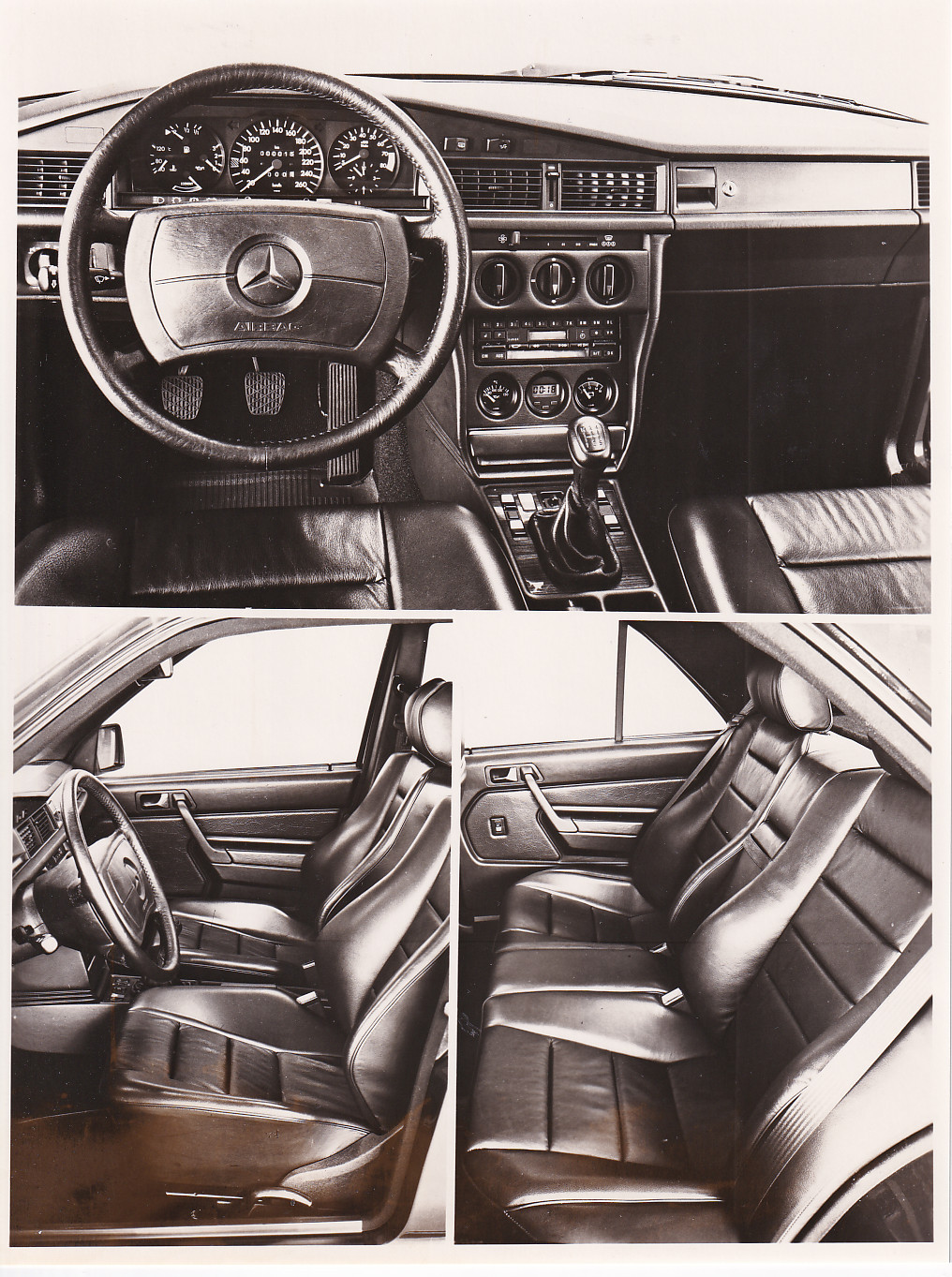 Mercedes-Benz 190 E 2.3-16 Sedan interior, press photo, Dutch, 1984