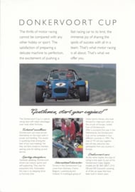 Donkervoort Cup leaflet, 2 pages, 1994, English language