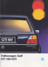 Golf GTI & GTI 16V brochure, A4-size, 16 pages, Dutch language, 08/1989