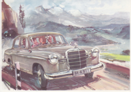 180 Sedan, A6-size, German card with 4 languages, 1960