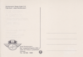Super Eight 2.0, postcard, DIN A6-size, Dutch language, about 1985
