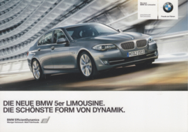 BMW 5-series Sedan, fact card, 21x15 cm, Germany, c2011