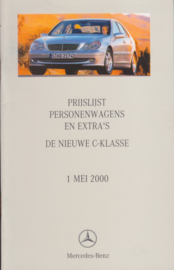 C-class Sedan price booklet, 28 pages, A6-size, 5/2001, Dutch language