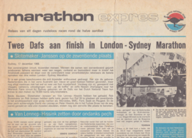 Marathon Express newspaper type folder, 4 large pages, 12/1968, Dutch language