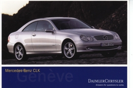 Mercedes-Benz CLK, A6-size postcard, Geneva 2002