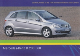 Mercedes-Benz B 200 CDI, A6-size postcard, Geneva 2005